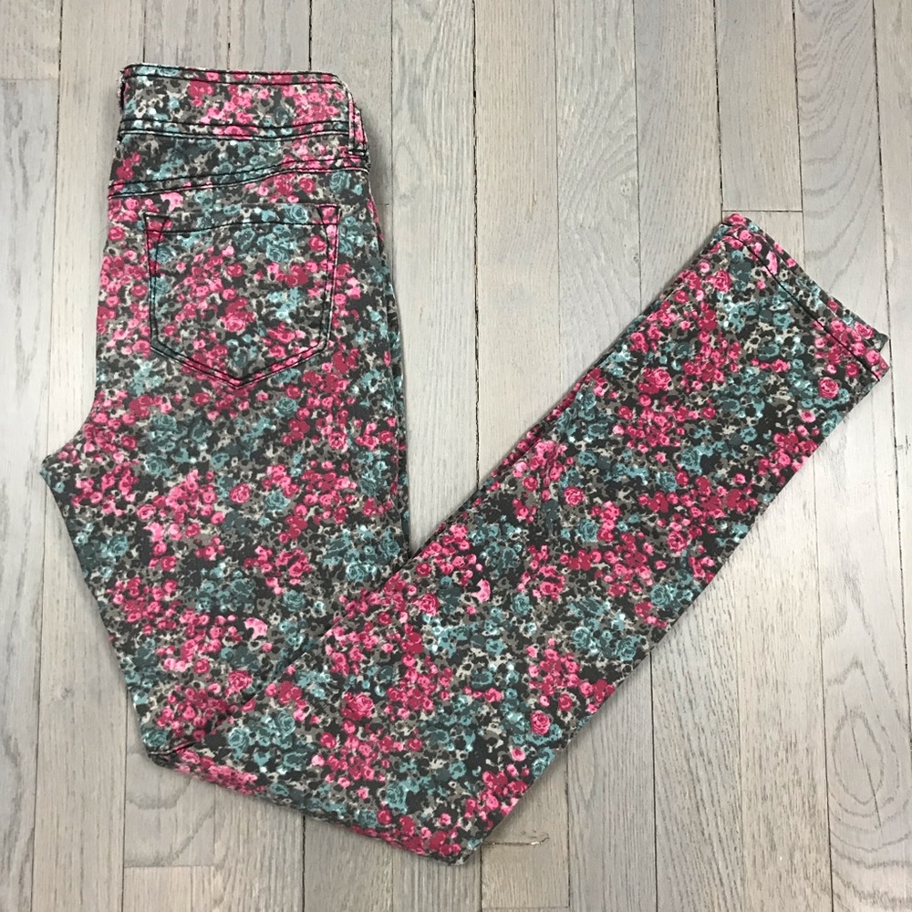 SO Juniors Floral Skinny Leg Denim Jeans Pants - Picture 2 of 7